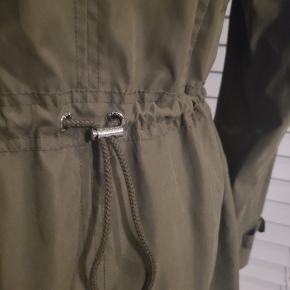 DKNY Trench Coat, Olive, Size Xsmall - Picture 11 of 13